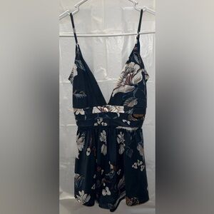 Women’s Small Windsor Blue Floral Romper One Piece